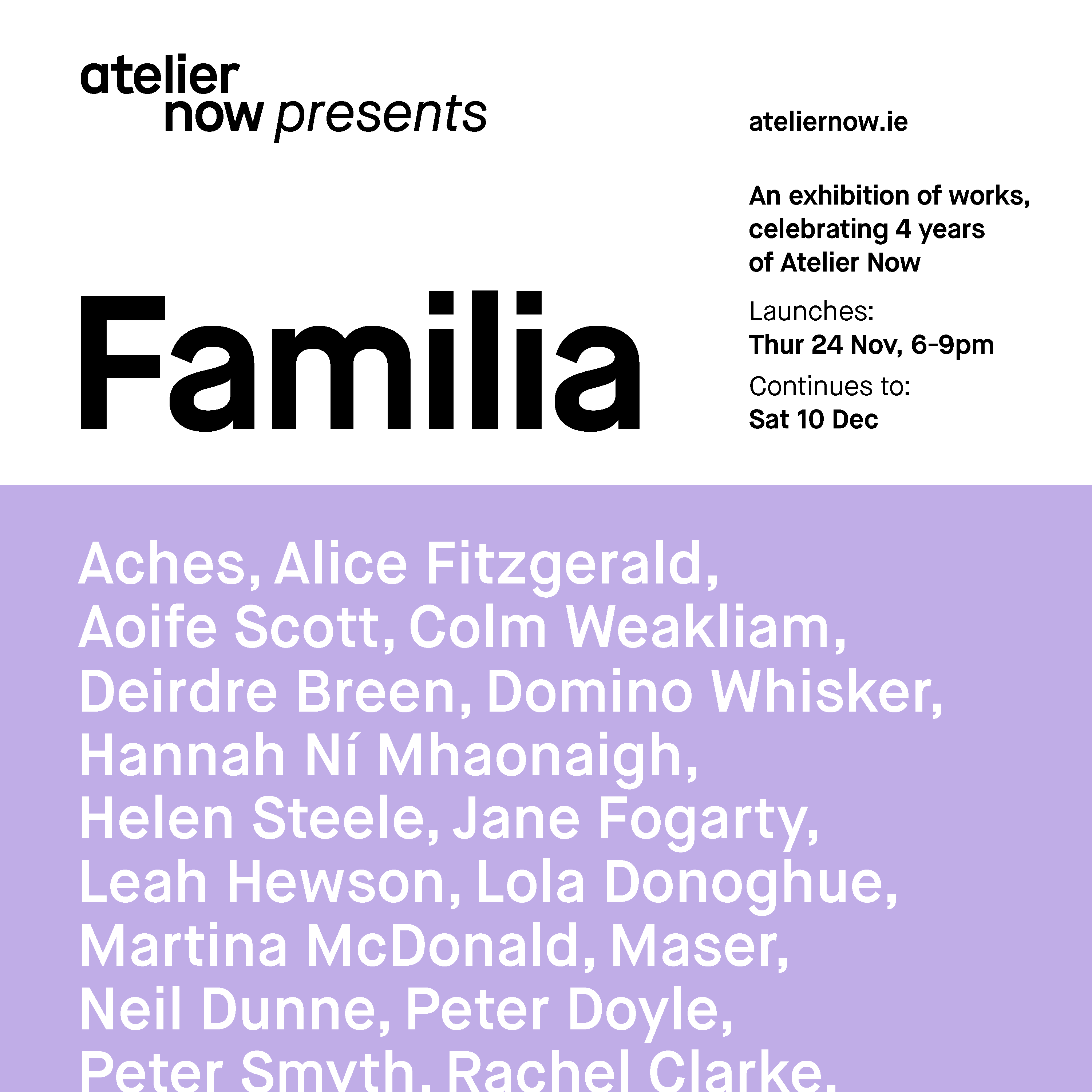 atelier now familia exhibition flyer v1 1 aspect ratio 1 1