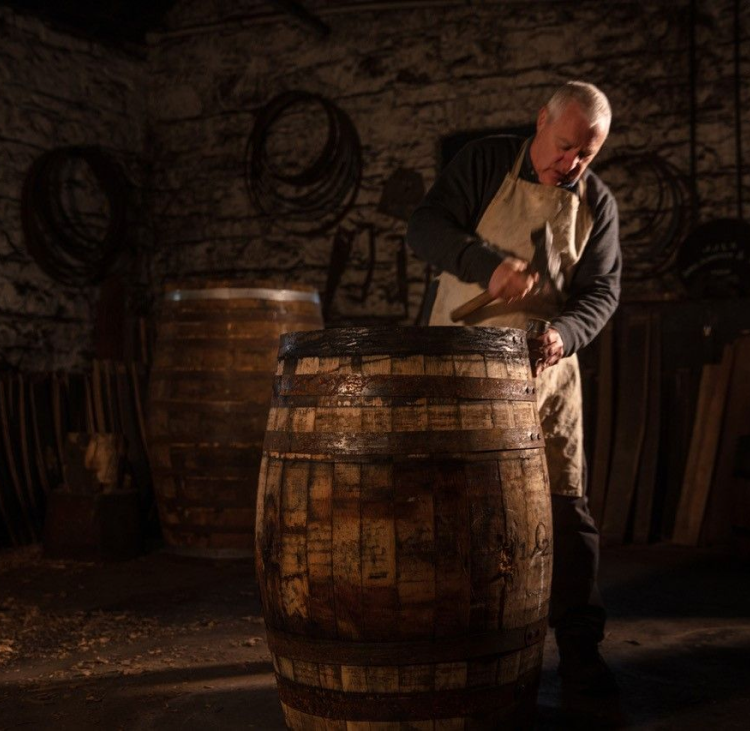 Jameson Irish Whiskey barrel being sealed to begin the ageing process