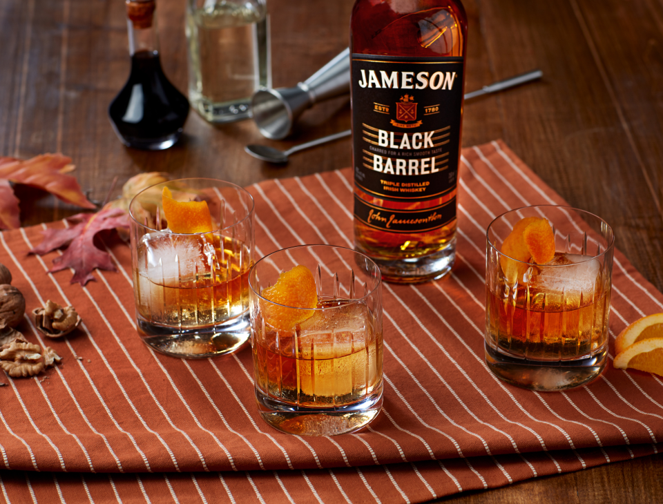 Old-Fashioned cocktails made with Jameson Black Barrel
