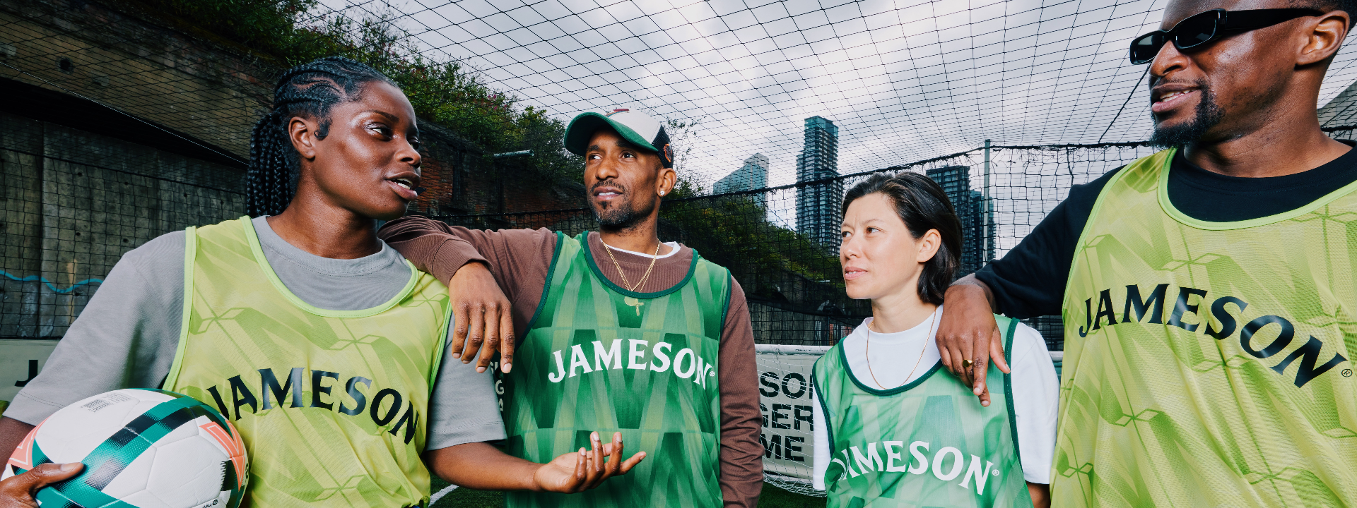 jameson football athletes wearing jameson football bibs