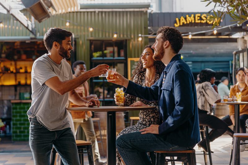Friends tasting Jameson Whiskey taste